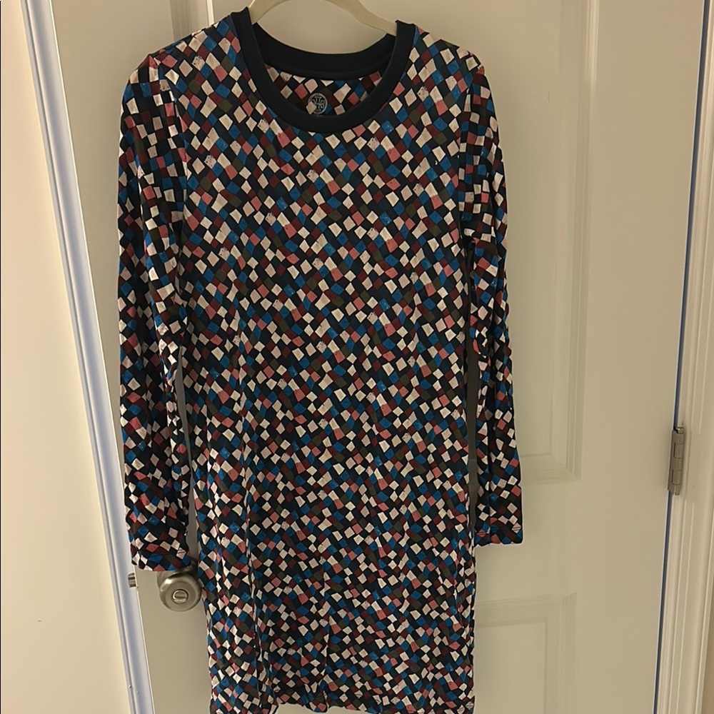 Tory Burch Multicolor Mosaic Long Sleeve Dress